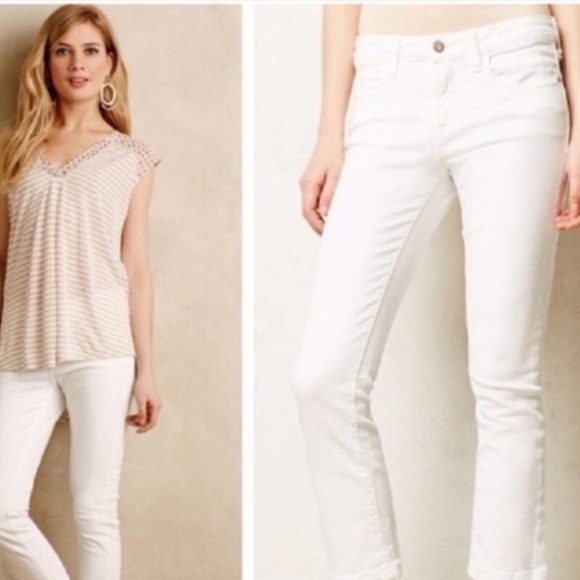 Anthropologie denim Cloth and Stone size 27 white jeans classic casual - Picture 1 of 11
